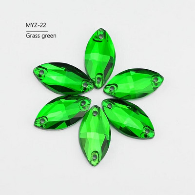 Minden méret Üvegkristály strasszra varrt lapos hátú formák színes lószem Varrható strassz ruhákhoz Esküvői ruha