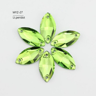 Minden méret Üvegkristály strasszra varrt lapos hátú formák színes lószem Varrható strassz ruhákhoz Esküvői ruha