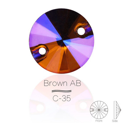 3200 Color AB Sew On Rivoli Rhinestone Στρογγυλές χάντρες Γυάλινη Κρυστάλλινη FlatBack Ραπτοπέτρα Για Νυφικό DIY Fix Πανί