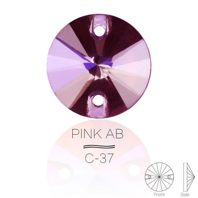 3200 Color AB Sew On Rivoli Rhinestone Στρογγυλές χάντρες Γυάλινη Κρυστάλλινη FlatBack Ραπτοπέτρα Για Νυφικό DIY Fix Πανί