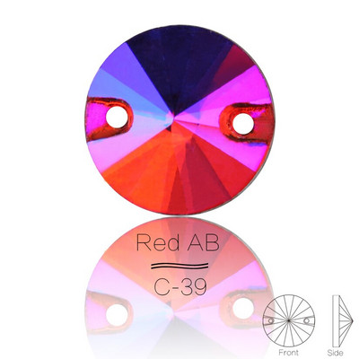 3200 Color AB Sew On Rivoli Rhinestone Στρογγυλές χάντρες Γυάλινη Κρυστάλλινη FlatBack Ραπτοπέτρα Για Νυφικό DIY Fix Πανί