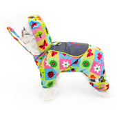 Reflexná pláštenka s kapucňou pre domáce zvieratá, kreslená potlač, roztomilá štvornohá pláštenka pre psov, priehľadná čiapka, potreby pre psov