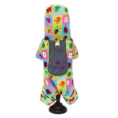 Reflexná pláštenka s kapucňou pre domáce zvieratá, kreslená potlač, roztomilá štvornohá pláštenka pre psov, priehľadná čiapka, potreby pre psov