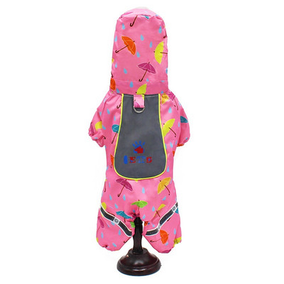 Reflexná pláštenka s kapucňou pre domáce zvieratá, kreslená potlač, roztomilá štvornohá pláštenka pre psov, priehľadná čiapka, potreby pre psov