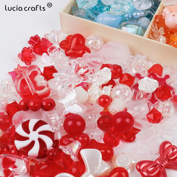 10/50g Μικτό στυλ Ακρυλικές χάντρες Heart Bow Smile Beads For DIY χειροποίητο βραχιόλι με αλυσίδα τηλεφώνου Αξεσουάρ κατασκευής κοσμημάτων