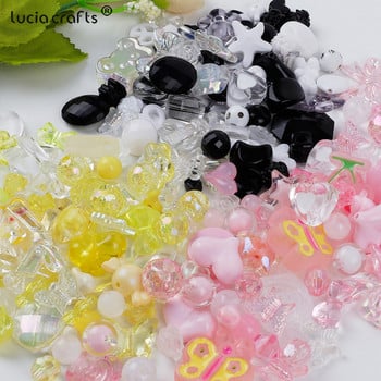 10/50g Μικτό στυλ Ακρυλικές χάντρες Heart Bow Smile Beads For DIY χειροποίητο βραχιόλι με αλυσίδα τηλεφώνου Αξεσουάρ κατασκευής κοσμημάτων