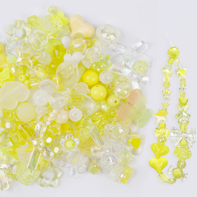 10/50g Stil de amestecare margele acrilice inimă fundă margele zâmbete pentru bricolaj, handmade, lanț de telefon, brățară, accesorii pentru fabricarea de bijuterii