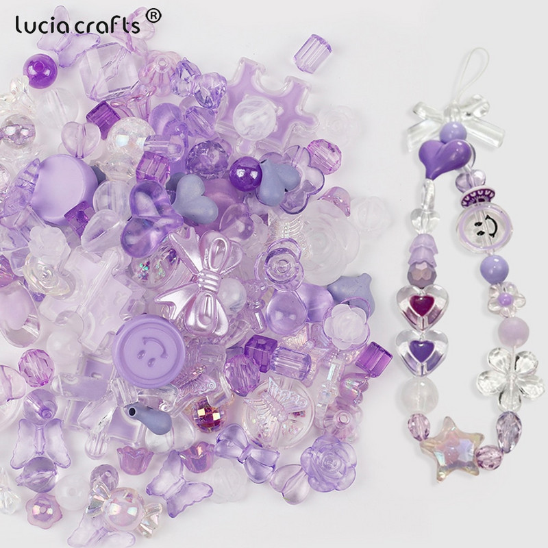 10/50g Stil de amestecare margele acrilice inimă fundă margele zâmbete pentru bricolaj, handmade, lanț de telefon, brățară, accesorii pentru fabricarea de bijuterii