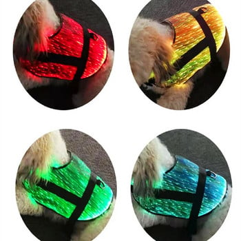 Αδιάβροχο σκυλί για κατοικίδια γάτα Golden Retriever Samo Husky Led Rgb Color Optical Fiber Light Up Ενσωματωμένη μπαταρία γιακά ρούχων
