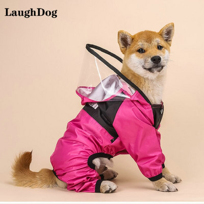 Pet Dog Αδιάβροχο αδιάβροχο Jumpsuit Reflektive Rain Coat Διαφανές μπουφάν με κουκούλα για μικρά σκυλιά Ρούχα εξωτερικού χώρου Προμήθειες για κατοικίδια