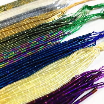 Κορυφαίας ποιότητας 2x4mm Σωληνωτές γυάλινες κρυστάλλινες χάντρες για ένδυση κοσμήματα κατασκευής Beadwork DIY βραχιόλι κολιέ
