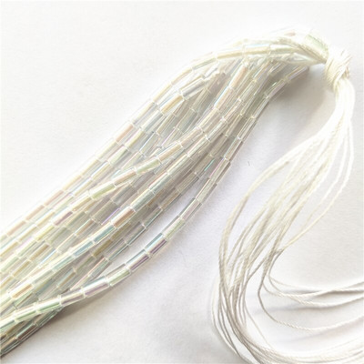 Най-висококачествени 2x4 мм тръбни стъклени кристални мъниста за изработка на облекло, бижута, изработка на мъниста Направи си сам, гривна, колие