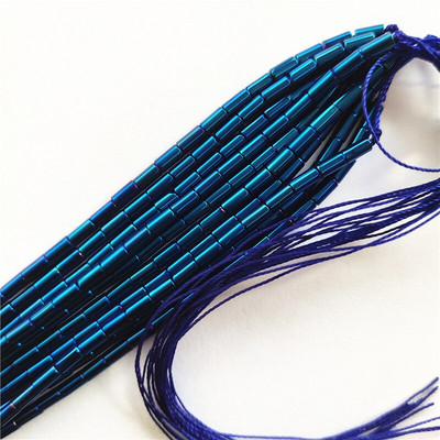 Най-висококачествени 2x4 мм тръбни стъклени кристални мъниста за изработка на облекло, бижута, изработка на мъниста Направи си сам, гривна, колие