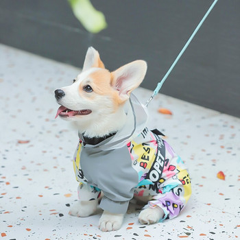 Αδιάβροχο Hoopet Corgi Τετράποδο αδιάβροχο all-inclusive καλοκαιρινό Teddy Μικρό μεσαίου μεγέθους σκύλος Pet Traction Dog Ειδικά ρούχα