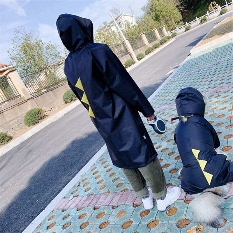 Pelernă de ploaie pentru câini mari din dinozaur Miflame, 7XL, impermeabilă, haine pentru câini mari, set de proprietar asortat pentru câini, costume pentru câini de familie Labrador Satsuma