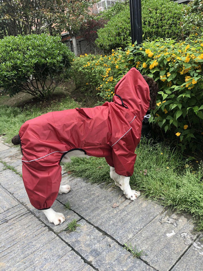Дъждобран за големи кучета Водоустойчиви дрехи за домашни любимци Гащеризон за гигантски големи средни кучета Златен ретривър Външно облекло за домашни любимци Палто