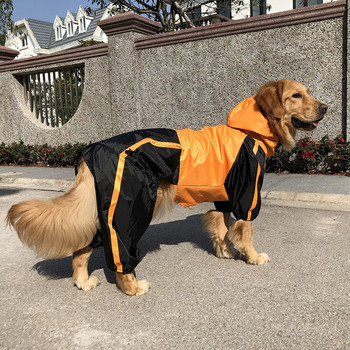 Pet Cats And Dogs Αδιάβροχο με κουκούλα τετράποδα Big Dog Raincoat Lotus Leaf Surface Outdoor Curved αδιάβροχα ρούχα