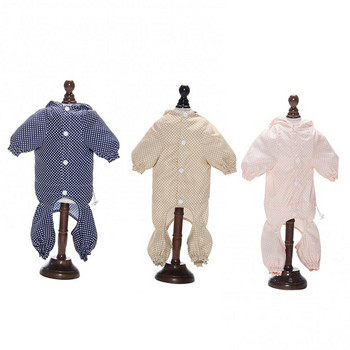 Αδιάβροχο αδιάβροχο πολυεστερικό τετράποδο αδιάβροχο κουτάβι με κουκούλα για σκύλους Αδιάβροχα ρούχα για κατοικίδια Εξωτερικά ρούχα Teddy Slim κοστούμι με όλα τα ταιριαστά