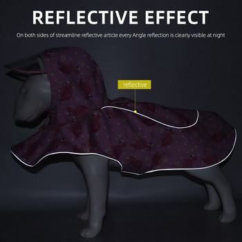 PU Водоустойчиви дрехи за кучета Светлоотразителни кучета Дъждобран за малки големи кучета Дъждобран Акита Булдог Дъждопад Облекло за кученца