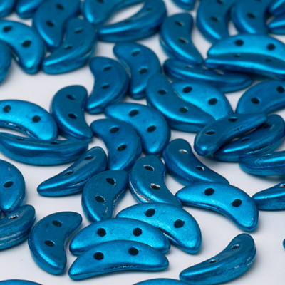 Taidian české sklenené korálky v tvare polmesiaca tyrkysovej farby, DIY korálkové šperky vo viktoriánskom štýle 3x10MM 3/5gramov/vrecko