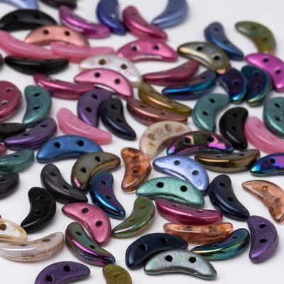 Taidian české sklenené korálky v tvare polmesiaca tyrkysovej farby, DIY korálkové šperky vo viktoriánskom štýle 3x10MM 3/5gramov/vrecko