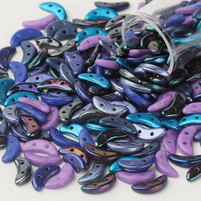 Taidian české sklenené korálky v tvare polmesiaca tyrkysovej farby, DIY korálkové šperky vo viktoriánskom štýle 3x10MM 3/5gramov/vrecko