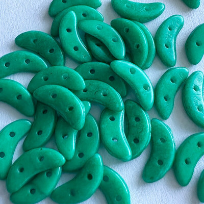 Taidian české sklenené korálky v tvare polmesiaca tyrkysovej farby, DIY korálkové šperky vo viktoriánskom štýle 3x10MM 3/5gramov/vrecko