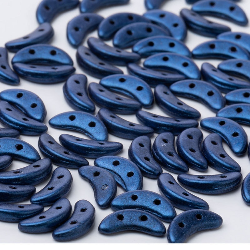 Taidian české sklenené korálky v tvare polmesiaca tyrkysovej farby, DIY korálkové šperky vo viktoriánskom štýle 3x10MM 3/5gramov/vrecko