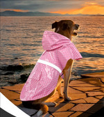 Pláštenka pre psov s reflexným prúžkom, nepremokavá pončo pre psov, vonkajšia ľahká kapucňa, pršiplášť so šnúrkou