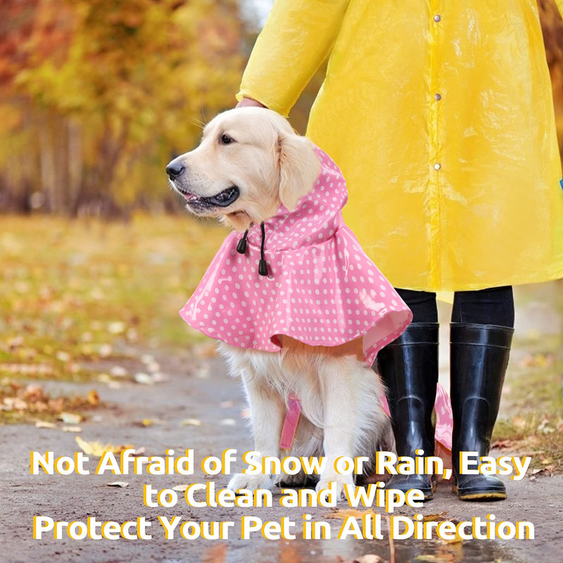 Pláštenka pre psov s reflexným prúžkom, nepremokavá pončo pre psov, vonkajšia ľahká kapucňa, pršiplášť so šnúrkou