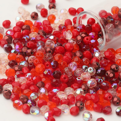 Taidian ohňom leštené české sklenené korálky v tvare jujube na výrobu módnych náušníc, personalizované viacfarebné miešanie 4 mm 5/10 gramov