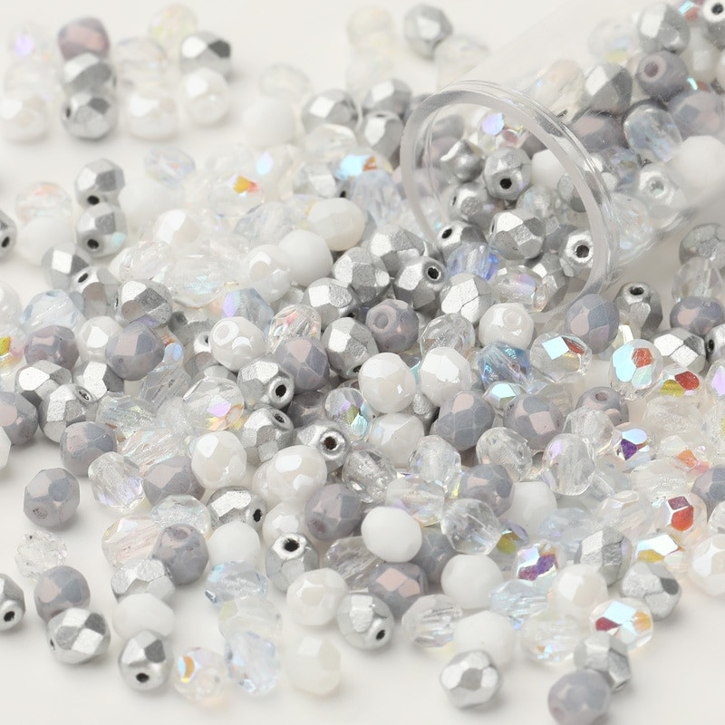 Taidian ohňom leštené české sklenené korálky v tvare jujube na výrobu módnych náušníc, personalizované viacfarebné miešanie 4 mm 5/10 gramov