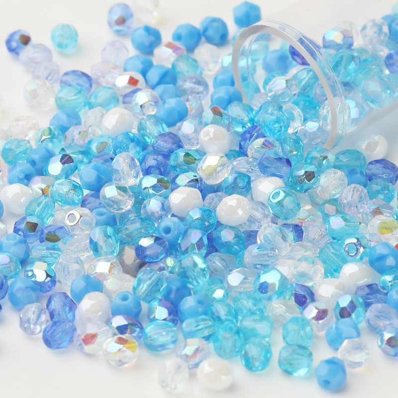 Taidian ohňom leštené české sklenené korálky v tvare jujube na výrobu módnych náušníc, personalizované viacfarebné miešanie 4 mm 5/10 gramov