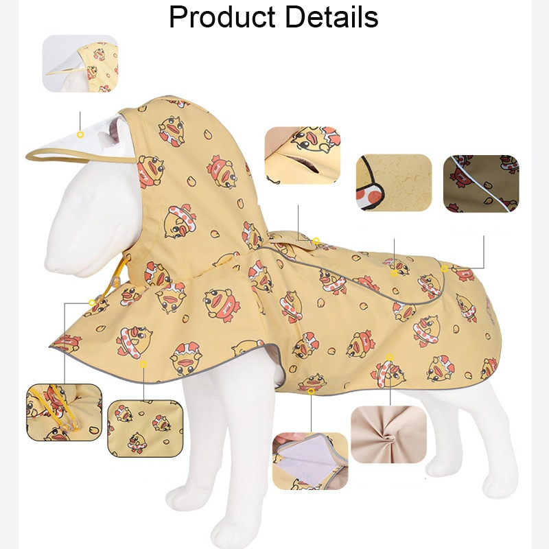 Prindi Koera vihmakate Veekindel mopsi vihmamantel helkurv lemmikloomakepp Corgi Bichionile väikestele keskmistele tõugudele kapuutsiga riided