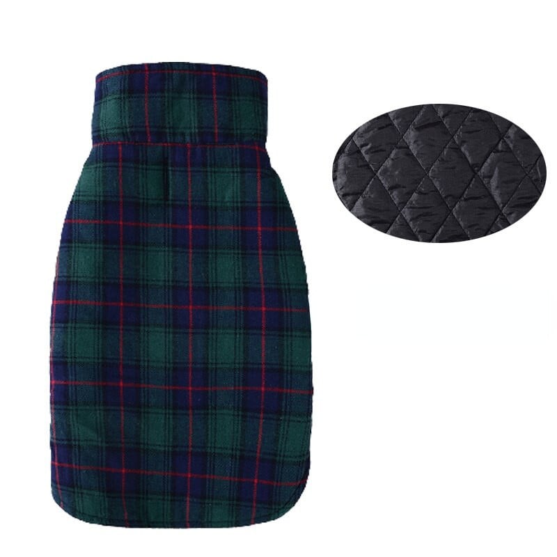 Teplé oblečenie pre domáce zvieratá, zimný kabát pre psov, šteňacia bunda, mäkká bavlnená kockovaná vesta pre malé a stredné psy