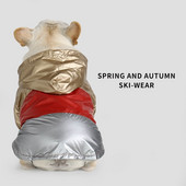 Pelernă de ploaie reflectorizantă pentru câini de companie Haine de schi pentru câini de talie mică, haină impermeabilă, jachetă în aer liber, costume de buldog francez IBC08