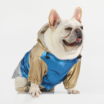 Ανακλαστικό αδιάβροχο σκυλί για κατοικίδια Ρούχα για μικρά σκυλιά Αδιάβροχο παλτό πατημασιά Μπουφάν εξωτερικού χώρου Γαλλικές στολές μπουλντόγκ IBC08