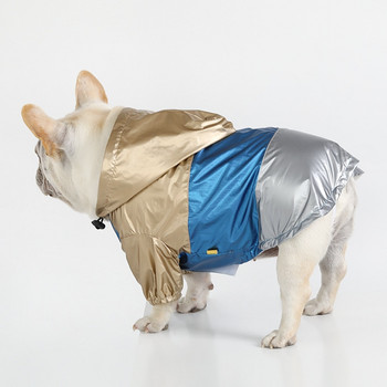 Ανακλαστικό αδιάβροχο σκυλί για κατοικίδια Ρούχα για μικρά σκυλιά Αδιάβροχο παλτό πατημασιά Μπουφάν εξωτερικού χώρου Γαλλικές στολές μπουλντόγκ IBC08