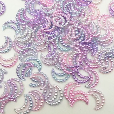 50 tk Lilla ABS-vaigust poolümargune lillekujuline vibu välismaalane pärlid kunsti jaoks Flatback Non Hotfix Rhinestones pärljalatsid Helmed DIY telefon