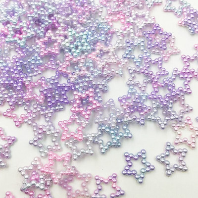 50 tk Lilla ABS-vaigust poolümargune lillekujuline vibu välismaalane pärlid kunsti jaoks Flatback Non Hotfix Rhinestones pärljalatsid Helmed DIY telefon