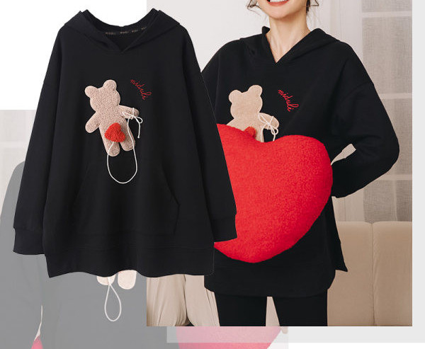 Bluza de dama pentru gravide cu gluga