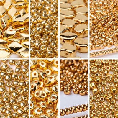 Taidian Miyuki Toho Czech Glass Beads Gold And Silvery French Luxury Round 11/0 2mm Beaded Bling 5/10grams/bag