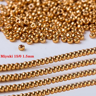 Taidian Miyuki Toho čehu stikla krelles zelta un sudrabaini franču luksusa apaļa 11/0 2mm fāzēm Bling 5/10grams/maisā