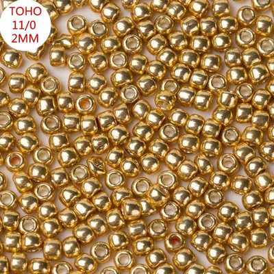 Taidian Miyuki Toho čehu stikla krelles zelta un sudrabaini franču luksusa apaļa 11/0 2mm fāzēm Bling 5/10grams/maisā