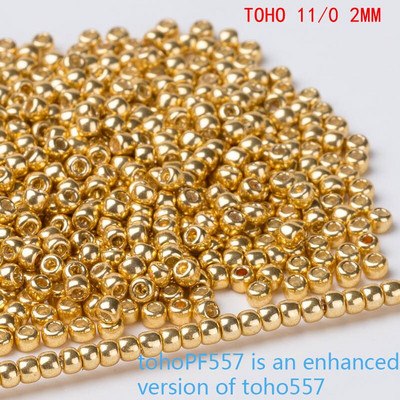 Taidian Miyuki Toho čehu stikla krelles zelta un sudrabaini franču luksusa apaļa 11/0 2mm fāzēm Bling 5/10grams/maisā