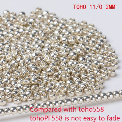 Taidian Miyuki Toho čehu stikla krelles zelta un sudrabaini franču luksusa apaļa 11/0 2mm fāzēm Bling 5/10grams/maisā