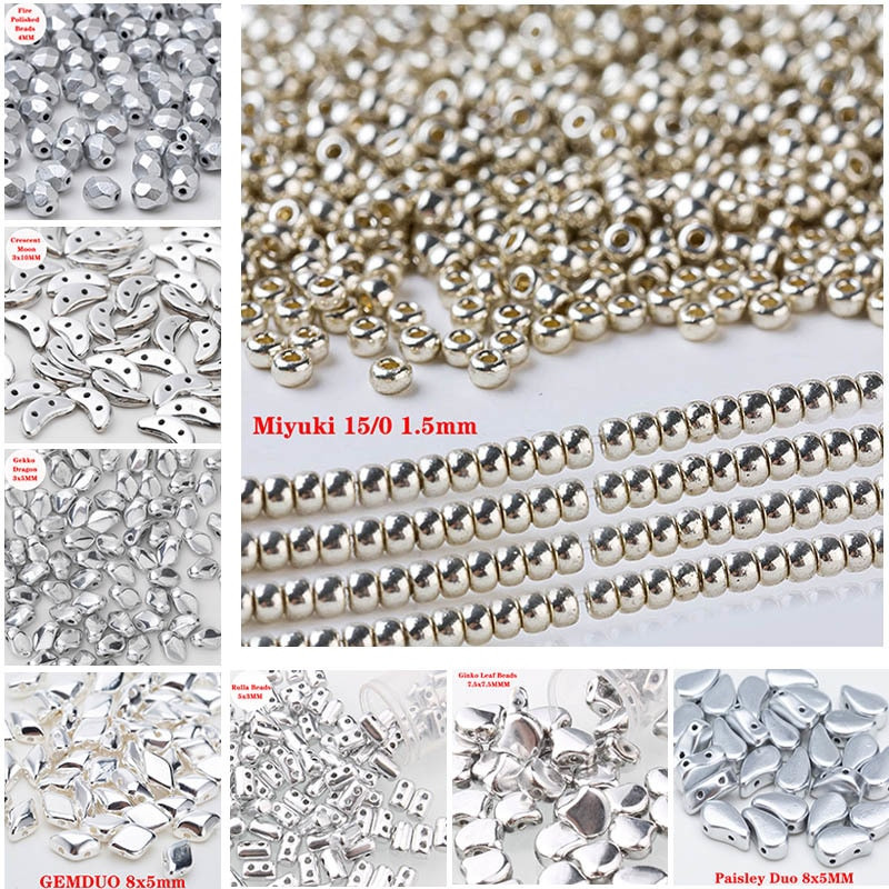 Taidian Miyuki Toho čehu stikla krelles zelta un sudrabaini franču luksusa apaļa 11/0 2mm fāzēm Bling 5/10grams/maisā