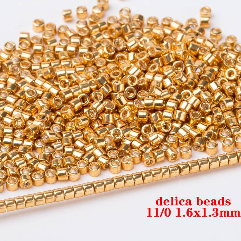 Taidian Miyuki Toho čehu stikla krelles zelta un sudrabaini franču luksusa apaļa 11/0 2mm fāzēm Bling 5/10grams/maisā