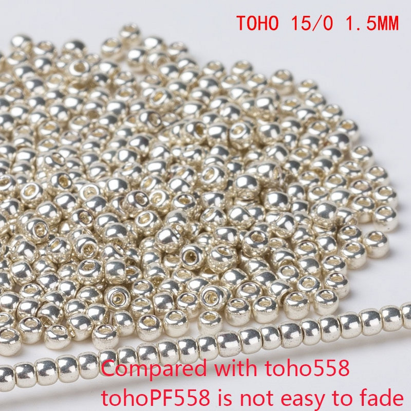 Taidian Miyuki Toho čehu stikla krelles zelta un sudrabaini franču luksusa apaļa 11/0 2mm fāzēm Bling 5/10grams/maisā