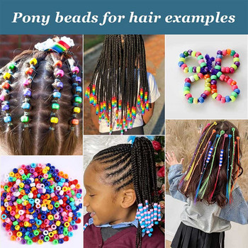 Χάντρες με μεγάλες τρύπες Pony Ακρυλικές χάντρες διαχωριστικές χάντρες Διάφορο χρώμα για παιδιά Craft Color Candy Pony Beads Χονδρική χάντρες σπόρων